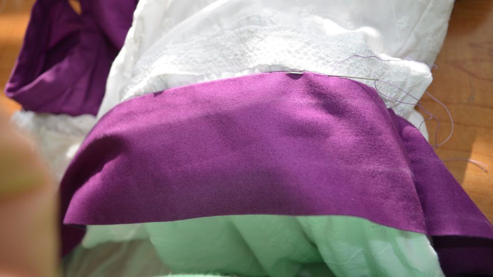 Hand Sew Purple Waistband